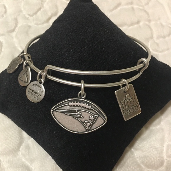 Alex and Ani NE Patriots Charm Bangle Bracelet - Picture 1 of 8